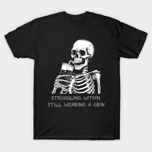 Funny Skeleton Lazy Costume Goth Men Women Funny Halloween T-Shirt